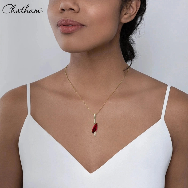 Lab Grown Ruby & Diamond Necklace