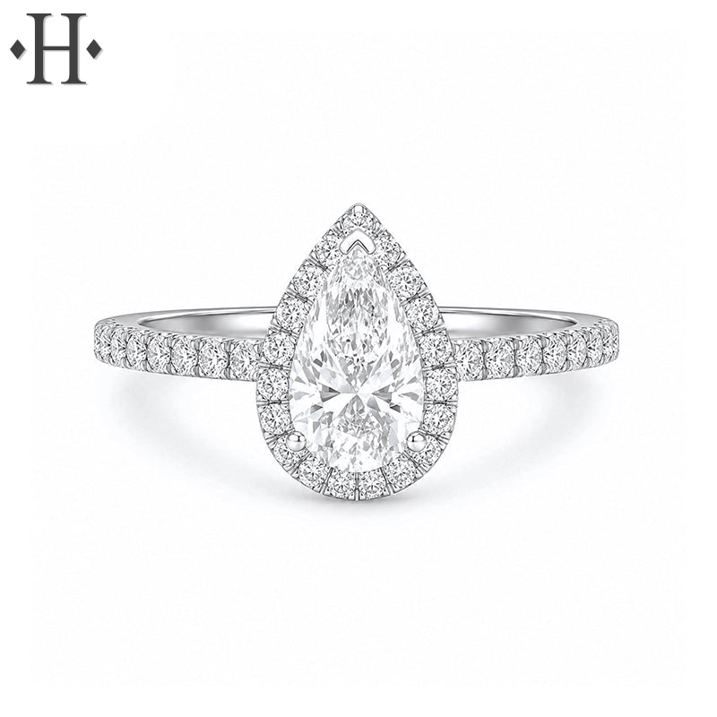 1.85ctw Pear Cut Lab Grown Diamond Ring