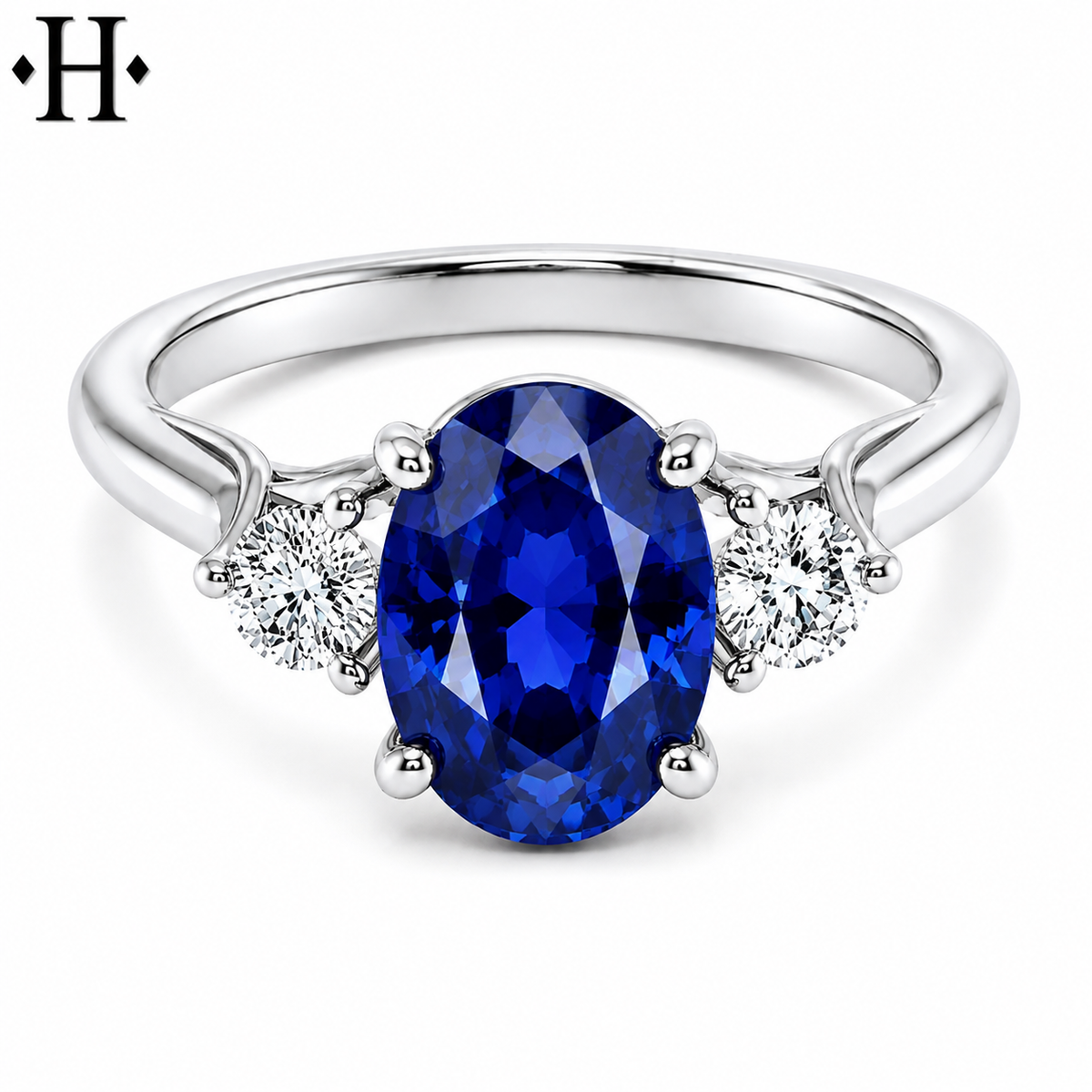 Lab Grown Sapphire & Diamond Ring