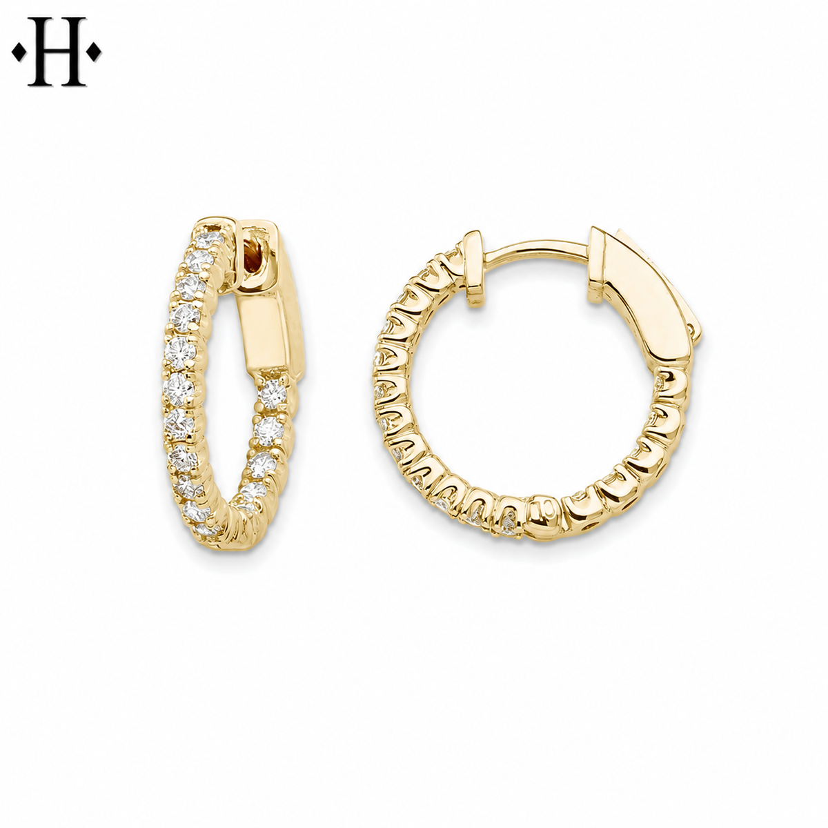 1.00cts Inside-Out Lab Grown Diamond Locking Hoop Earrings