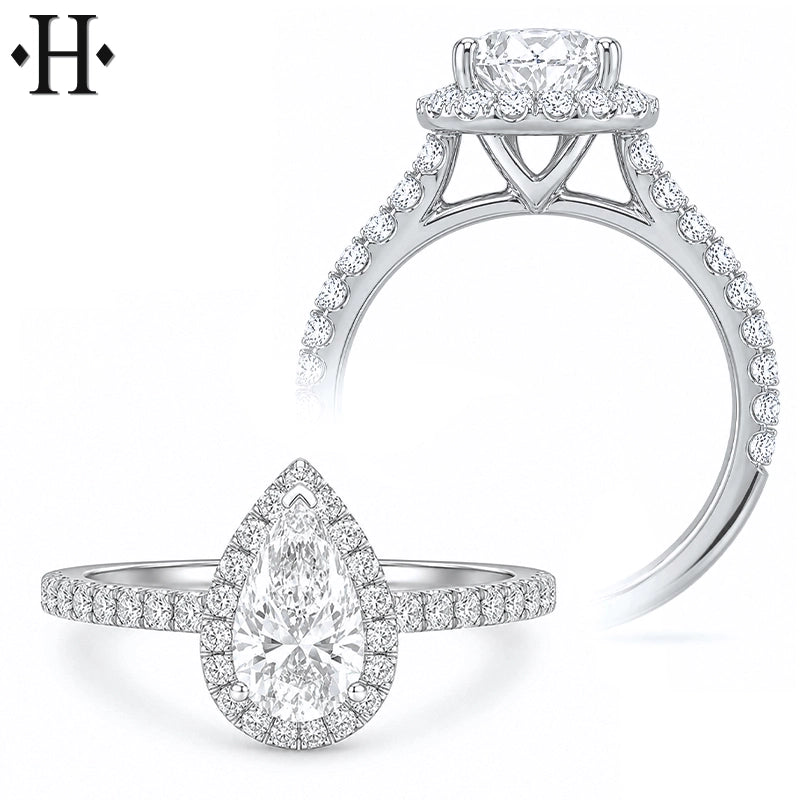 1.85ctw Pear Cut Lab Grown Diamond Ring