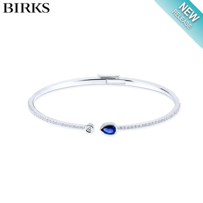 Genuine Sapphire & Natural Diamond Splash Bangle