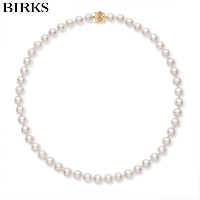 18kt 8mm Cultured Akoya Pearl Signature Necklace 18"