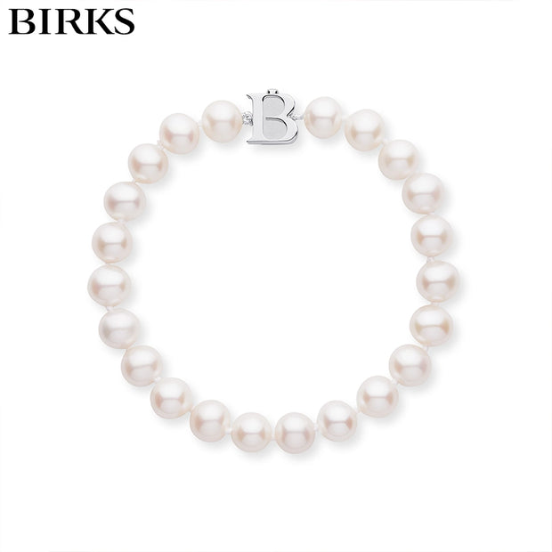 Sterling Silver 7.5mm Pearl Signature Bracelet