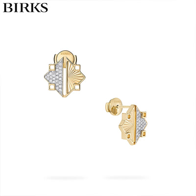 18kt Muse Guilloché Diamond Earrings