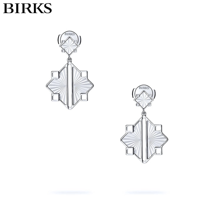Sterling Silver Muse Guilloché Drop Earrings