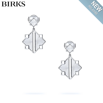 Sterling Silver Muse Guilloché Drop Earrings