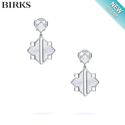 Sterling Silver Muse Guilloché Drop Earrings