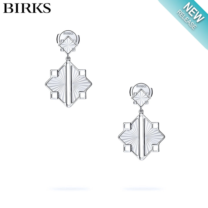Sterling Silver Muse Guilloché Drop Earrings