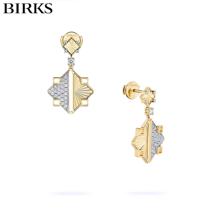 18kt Muse Guilloché Diamond Earrings