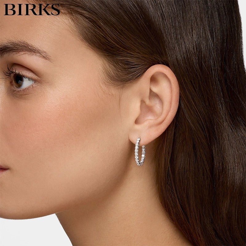 Natural Diamond Locking Hoop Earrings