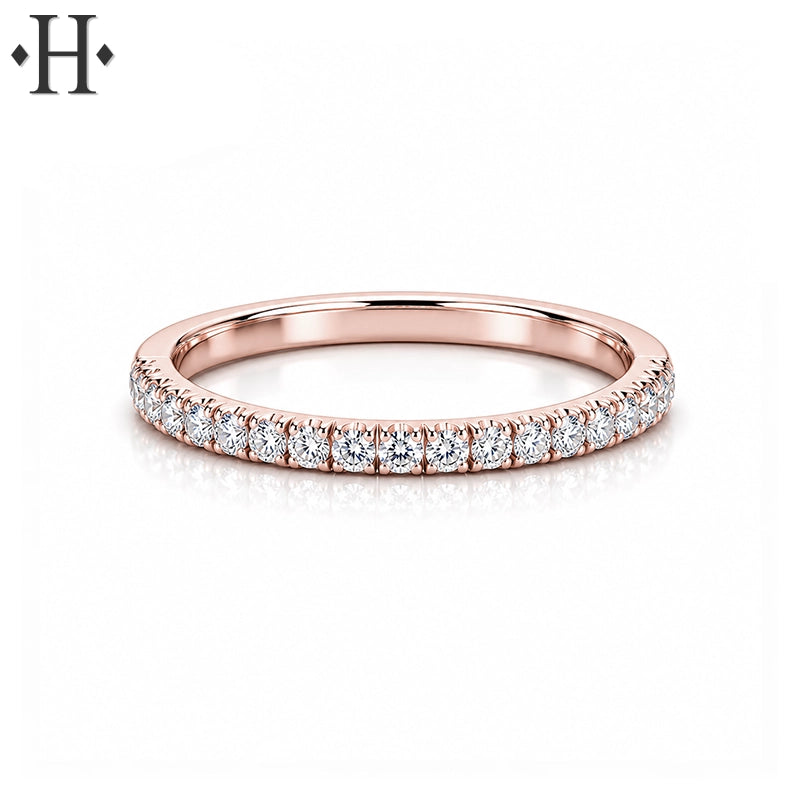 0.15ctw Natural Diamond French Cut Pavé Ring 1.7mm