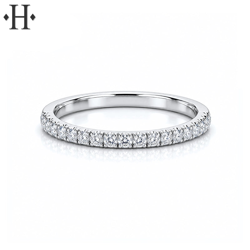 0.15ctw Natural Diamond French Cut Pavé Ring 1.7mm