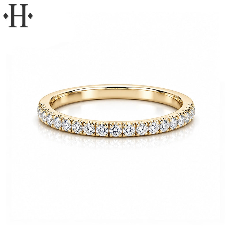 0.15ctw Natural Diamond French Cut Pavé Ring 1.7mm
