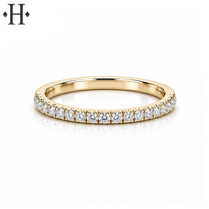0.15ctw Natural Diamond French Cut Pavé Ring 1.7mm
