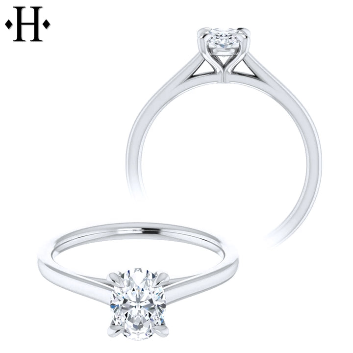 0.73ct Oval Cut Lab Grown Diamond Ring