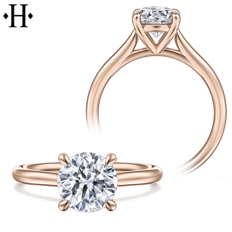 1.00ctr-3.00ctr Round Cut Lab Grown Diamond Ring Tailor Made