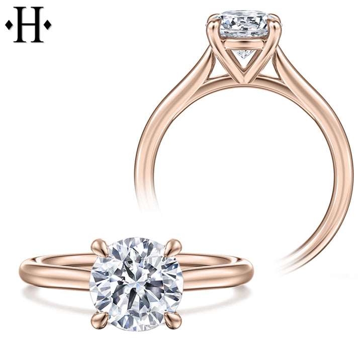 1.00ctr-3.00ctr Round Cut Lab Grown Diamond Ring