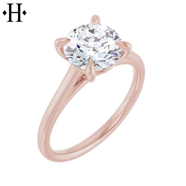 1.00ctr-2.00ctr Round Cut Moissanite Customizable Ring