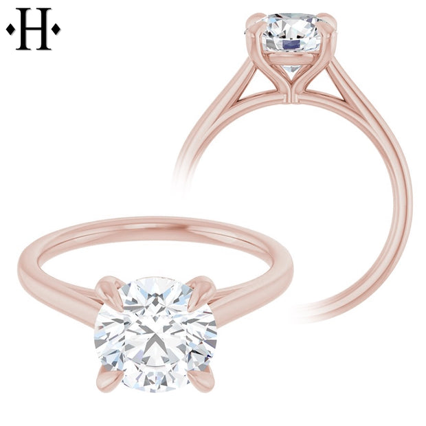 1.00ctr-2.00ctr Round Cut Moissanite Customizable Ring