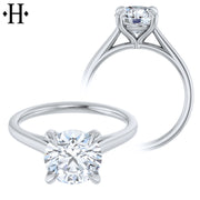 1.00ctr-3.00ctr Round Cut Moissanite Ring