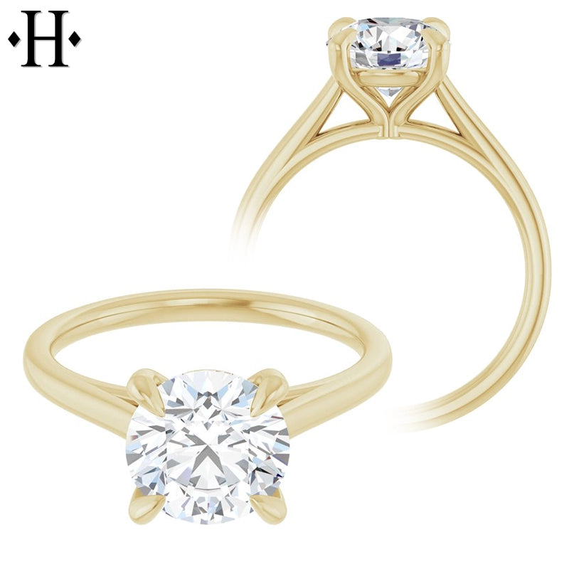 1.00ctr-3.00ctr Round Cut Moissanite Ring Tailor Made