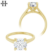 0.75ctr-3.00ctr Round Cut Lab Grown Diamond Ring