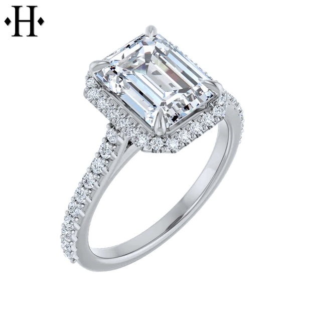 0.75ctr-2.00ctr Emerald Cut Lab Grown Diamond Ring