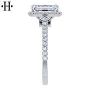 0.75ctr-2.00ctr Emerald Cut Lab Grown Diamond Ring