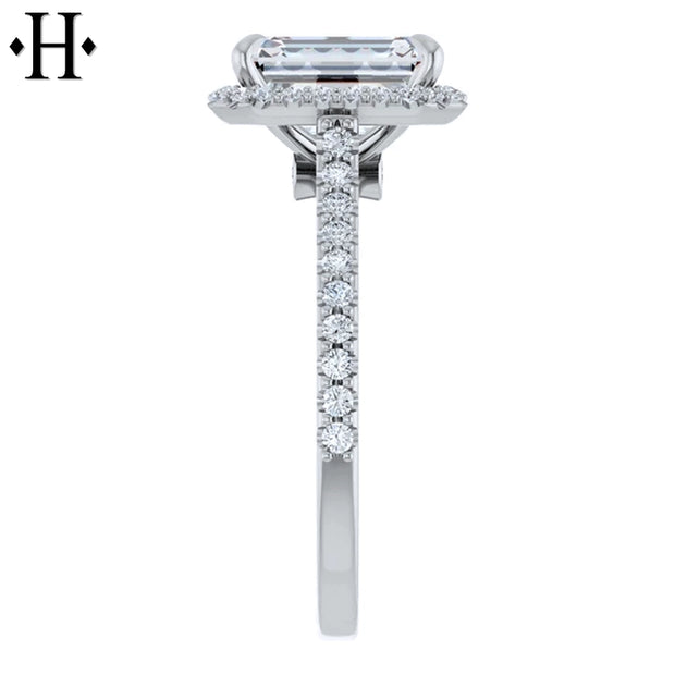 0.75ctr-2.00ctr Emerald Cut Lab Grown Diamond Ring