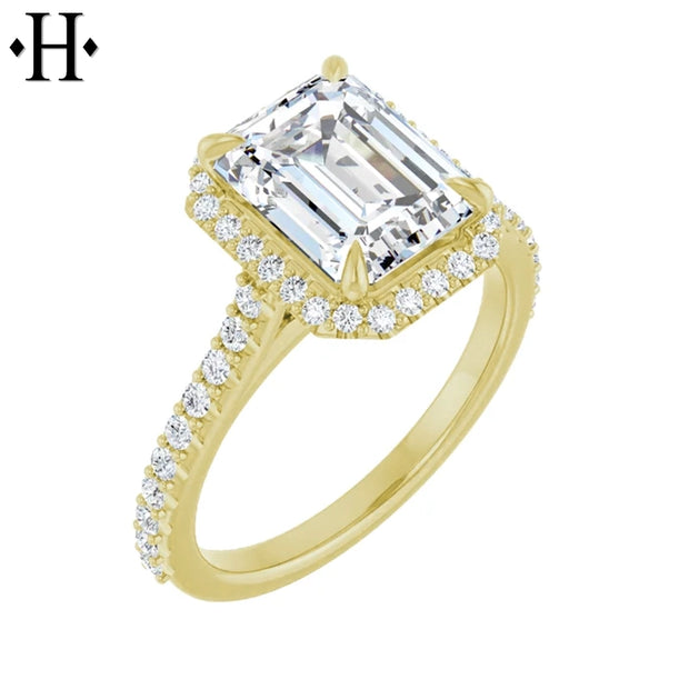 0.75ctr-2.00ctr Emerald Cut Lab Grown Diamond Ring