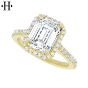 0.75ctr-2.00ctr Emerald Cut Lab Grown Diamond Ring