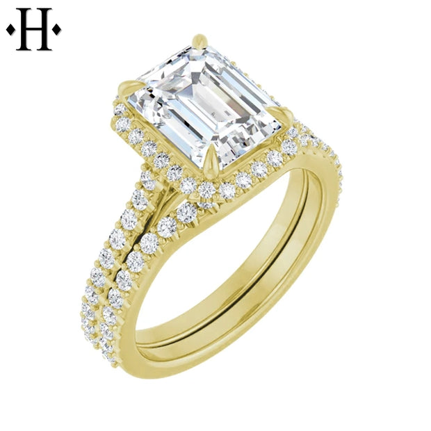 0.75ctr-2.00ctr Emerald Cut Lab Grown Diamond Ring