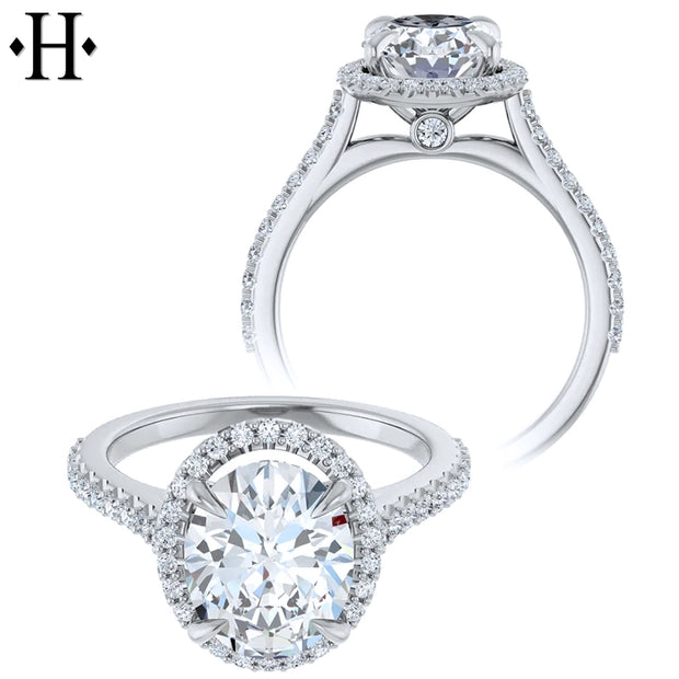 0.75ctr-2.00ctr Oval Cut Lab Grown Diamond Ring