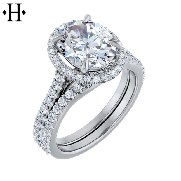 0.75ctr-2.00ctr Oval Cut Lab Grown Diamond Ring