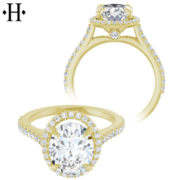 0.75ctr-2.00ctr Oval Cut Lab Grown Diamond Ring