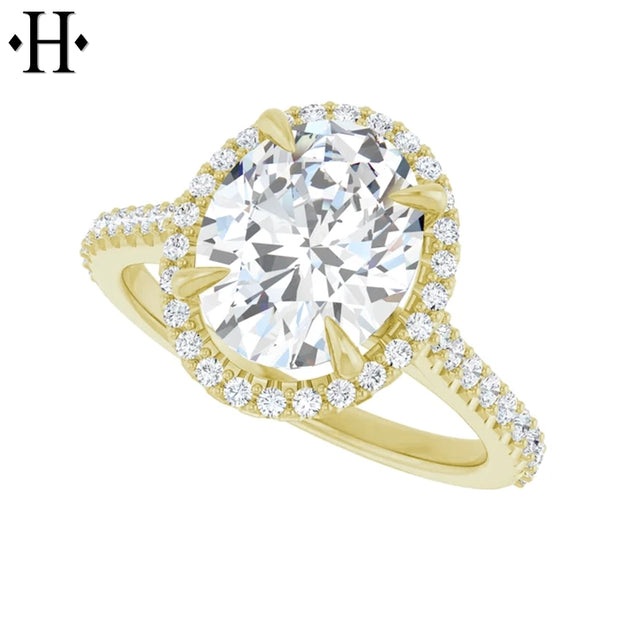 0.75ctr-2.00ctr Oval Cut Lab Grown Diamond Ring