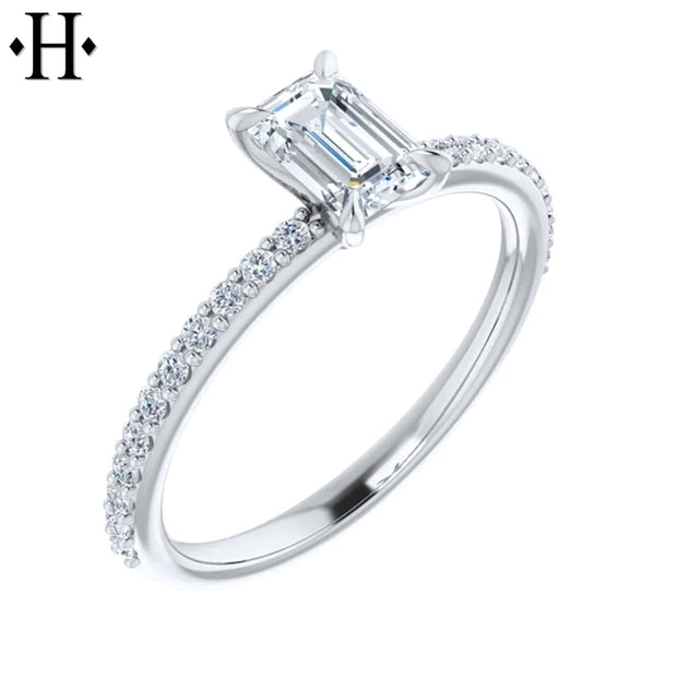 0.94ctw Emerald Cut Lab Grown Diamond Ring