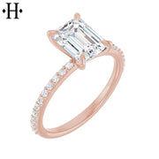 0.75ctr-3.00ctr Emerald Cut Lab Grown Diamond Ring