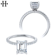 0.75ctr-3.00ctr Emerald Cut Lab Grown Diamond Ring