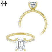 0.75ctr-3.00ctr Emerald Cut Lab Grown Diamond Ring