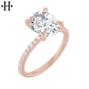 0.75ctr-3.00ctr Oval Cut Lab Grown Diamond Ring