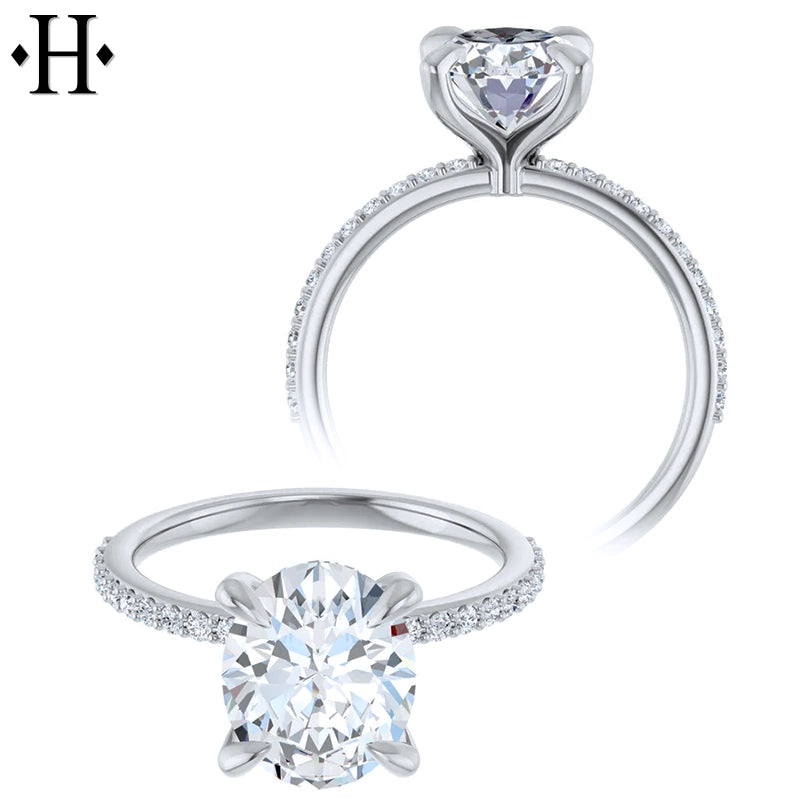 1.00ctr-3.00ctr Oval Cut Lab Grown Diamond Ring Tailor Made