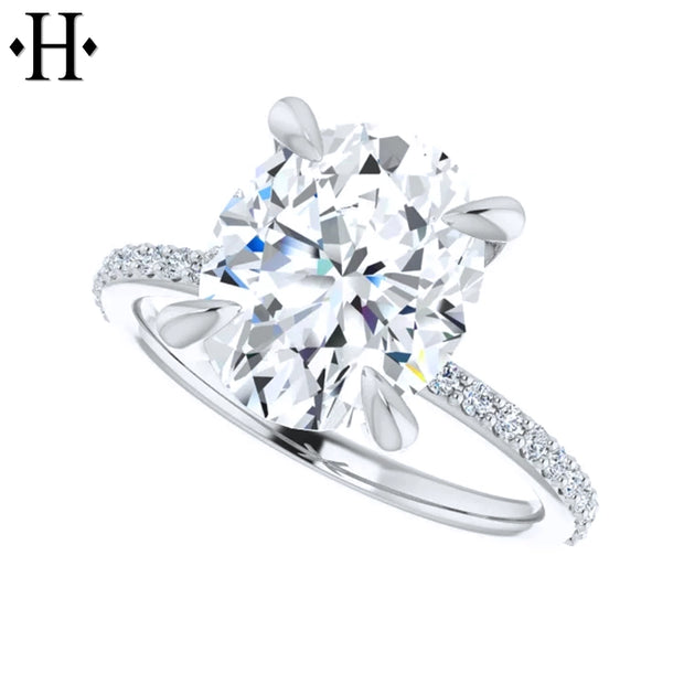 3.24ctw Oval Cut Lab Grown Diamond Ring