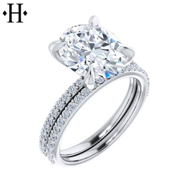 3.24ctw Oval Cut Lab Grown Diamond Ring