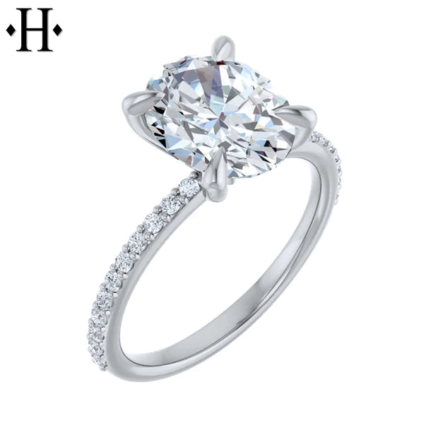 0.75ctr-3.00ctr Oval Cut Lab Grown Diamond Ring