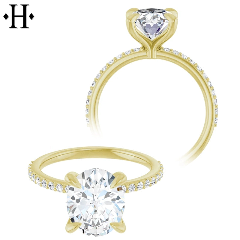 1.00ctr-3.00ctr Oval Cut Lab Grown Diamond Ring Tailor Made
