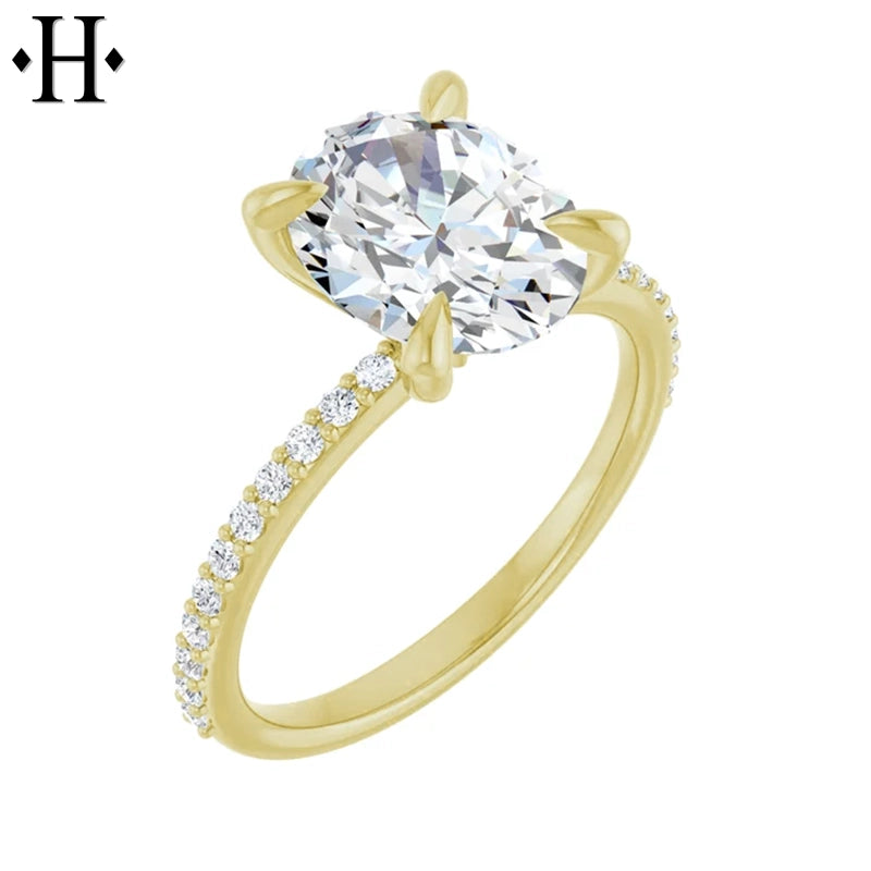 1.00ctr-3.00ctr Oval Cut Lab Grown Diamond Ring Tailor Made