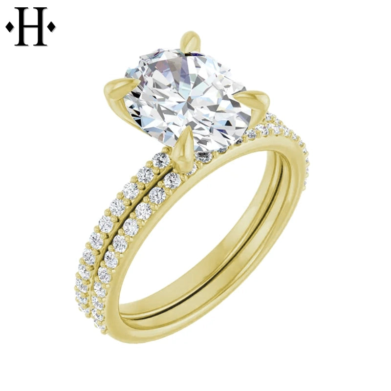 1.00ctr-3.00ctr Oval Cut Lab Grown Diamond Ring Tailor Made