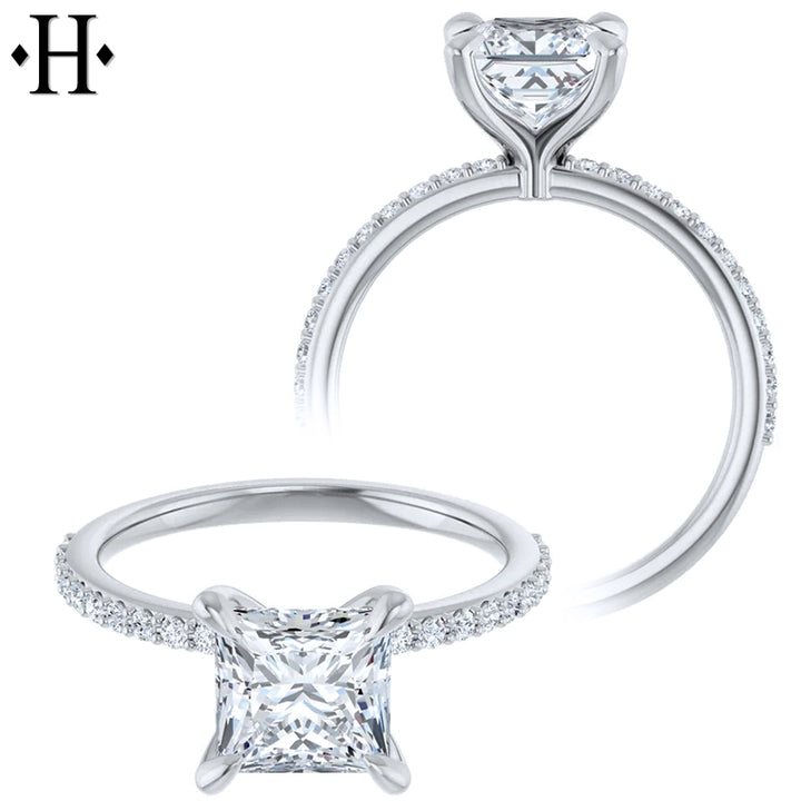 1.70ctw Princess Cut Lab Grown Diamond Ring